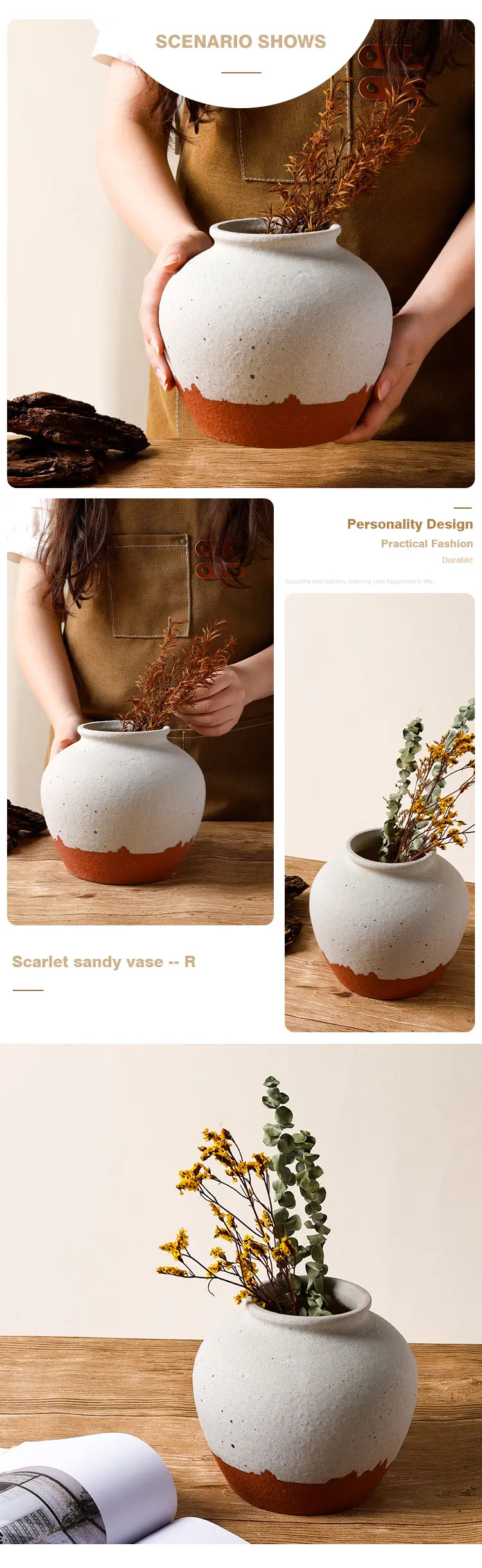 Ceramic Factory New Arrival Flower Pots Home Garden Balcony Ceramic