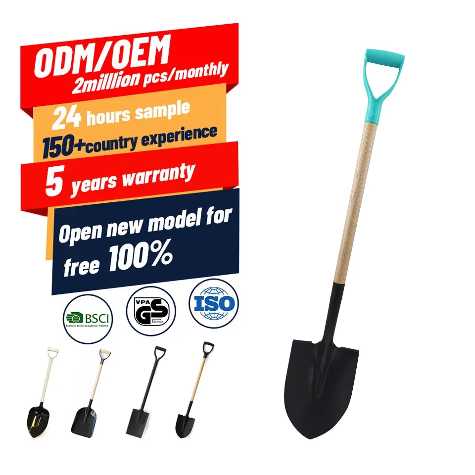 Mataas ang Kalidad at Bestseller na Mga Kagamitan sa Pagsasaka at Hardin: Shovel at Spade na may Kahoy na Hawakan