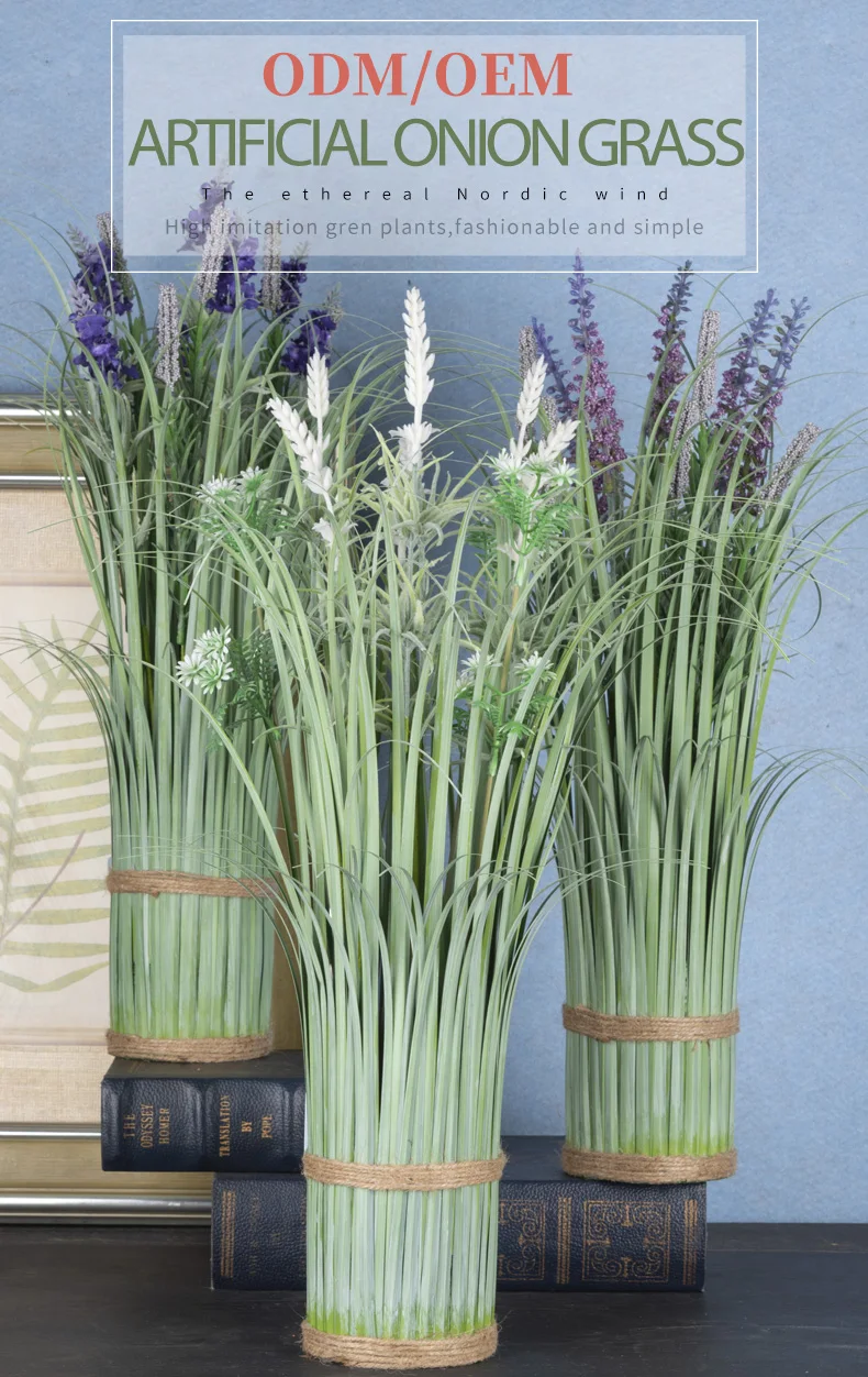 Greenery Dog's Tail Onion Wheat Grass Shrubs Fake Plastic Bushes Flowers Outdoor Home Garden