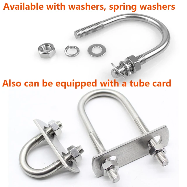 Bulloni A U Con Dadi In Acciaio Inox 304 M10 X 3/8" 2" X 3,64" - Best-Metal-Products (BMP) - 2 Pezzi