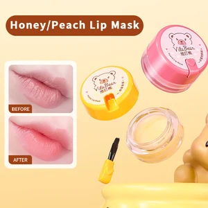Custom Logo Natural Organic Exfoliating Repairing Jelly Lipstick Hydrating Moisturizing Day Night Peach Honey Lip Balm