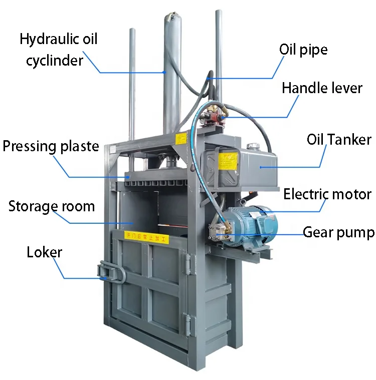 Cutter Textile Express Fiber Coir Compress Wheat Husk Baling Machine Hydraulic Baling Press