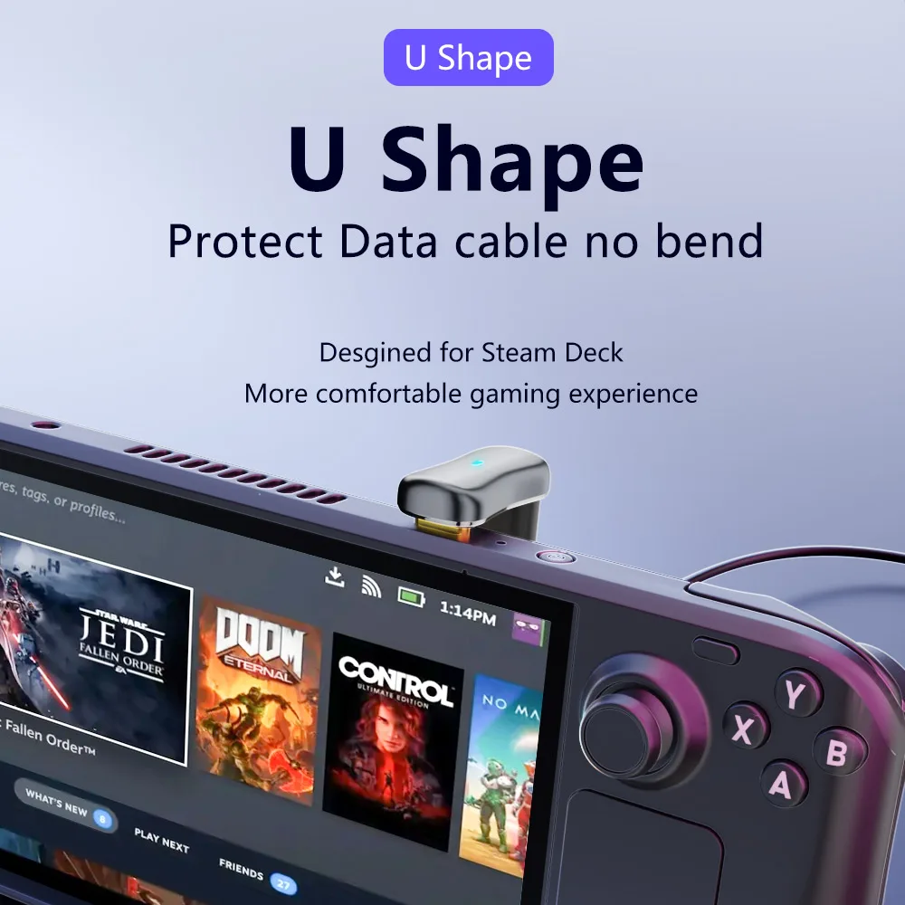 U Shape USB Type C Adapter 65W Fast Charging Adaptador Otg Data Transfer USBC Connector for Phone Tablet Cabo Usb Tipo C