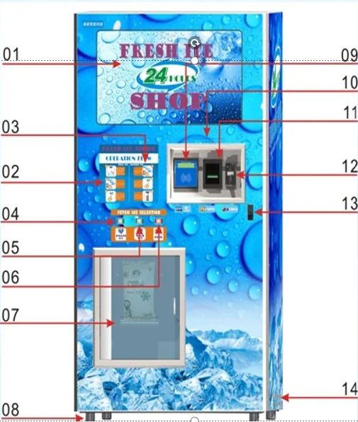 Oem South Africa 140kg/day Ice Vending Machine Coin Operated Automatic