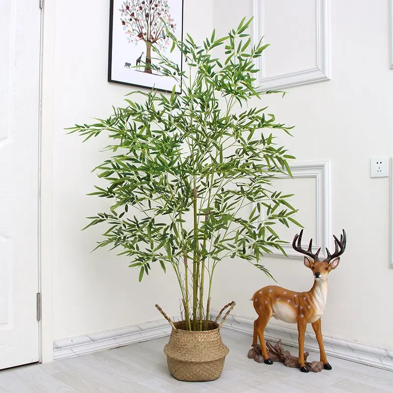 Искусственный Золотой тростник Пальма с тремя реалистичными пальмовыми растениями для домашнего декора