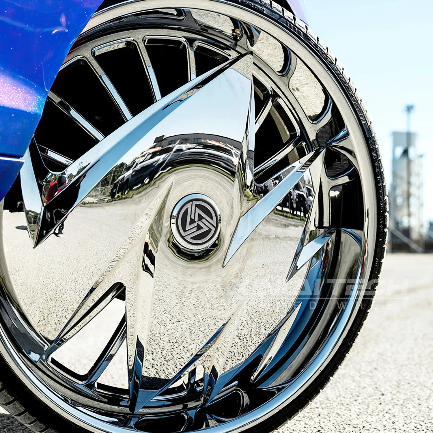 XL 18 20 22 24 26 Inch Chrome Lightning Spoke Forged Alloy Wheel Ultra-Polished Mirror Finish Custom Fitments for Cars & SUVs - Image 2