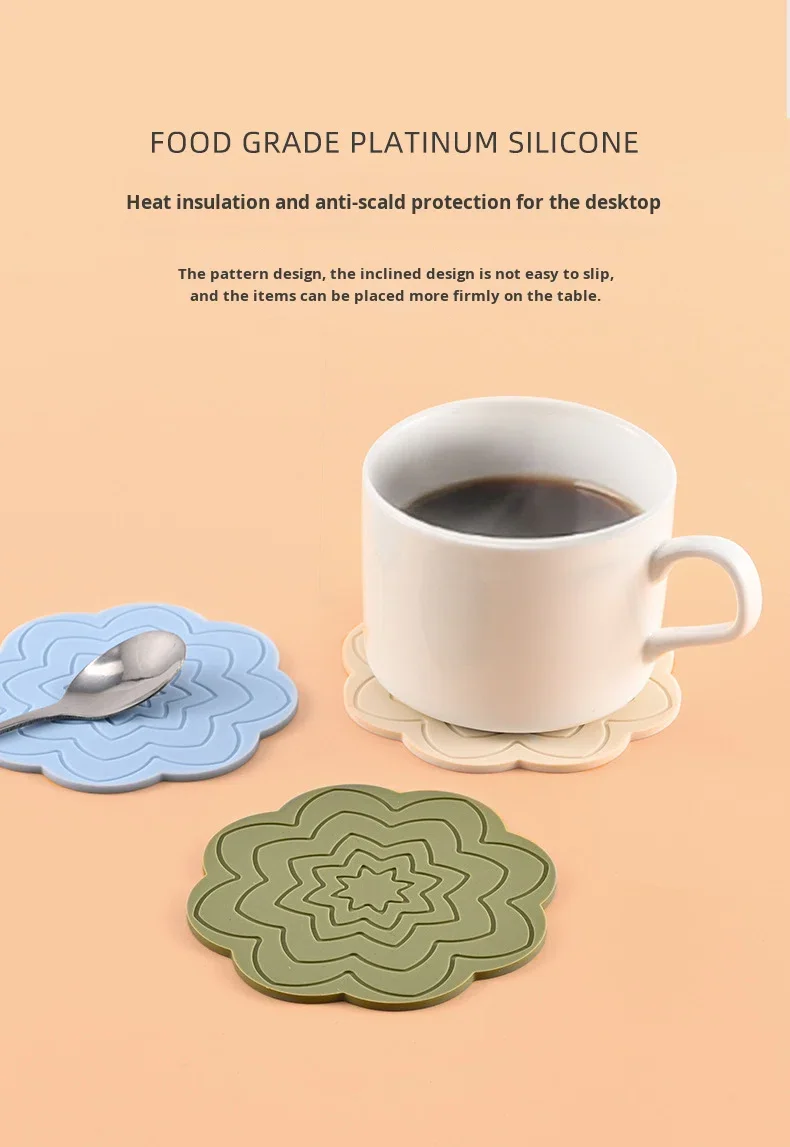 Silicone Table Mats with Heat Insulation and Anti-Scalding Function. Reusable with Modern Design. Suitable for the Dining Table. factory