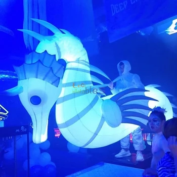 Inflatable Animal Suit Costume walking parade performance led light inflatable seahorse costume for sale