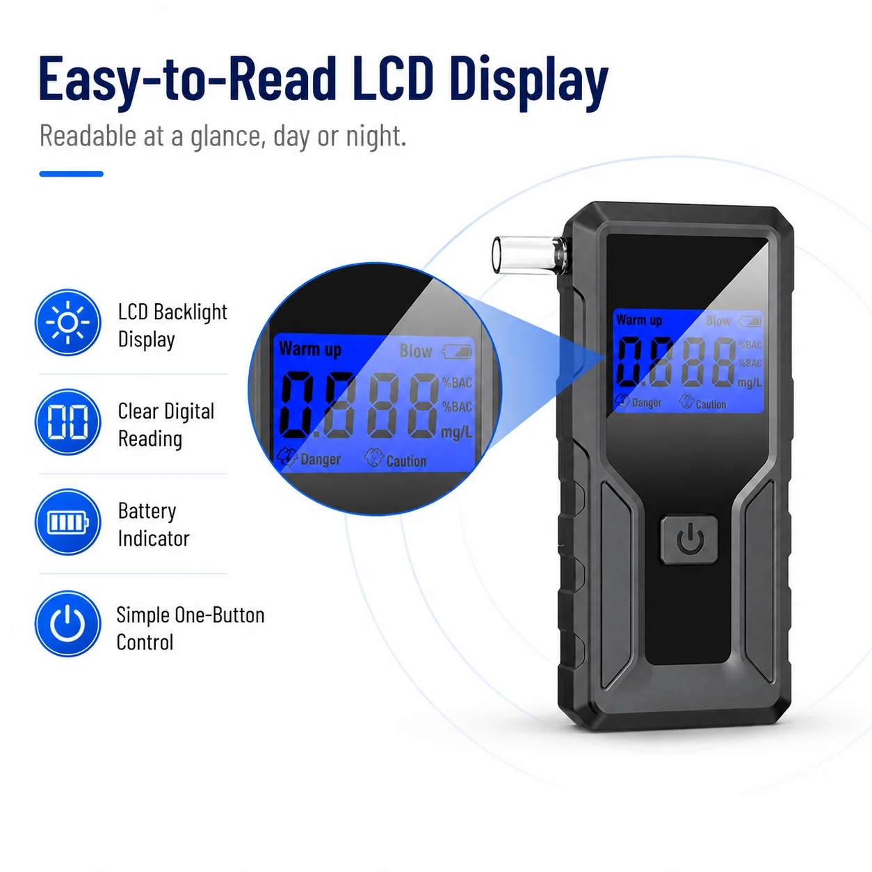 LOW MOQ Professional Breath Alcohol Tester Digital Alcohol Detector Breathalyzer With Backlight Display Alcohol Tester