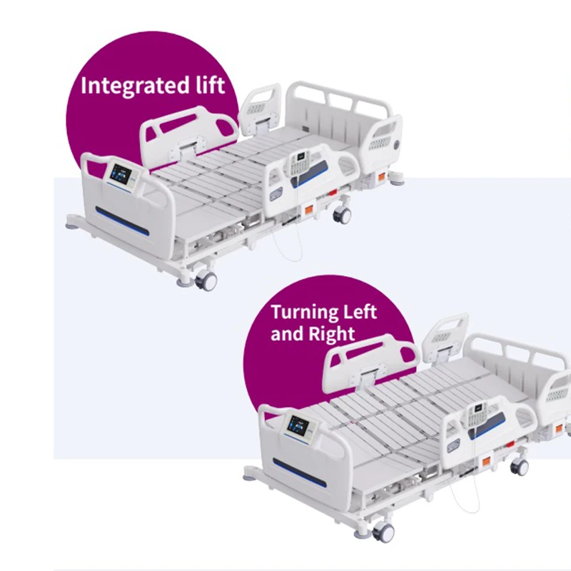 medical nursing bed turning left and right hospital bed with wheels-62