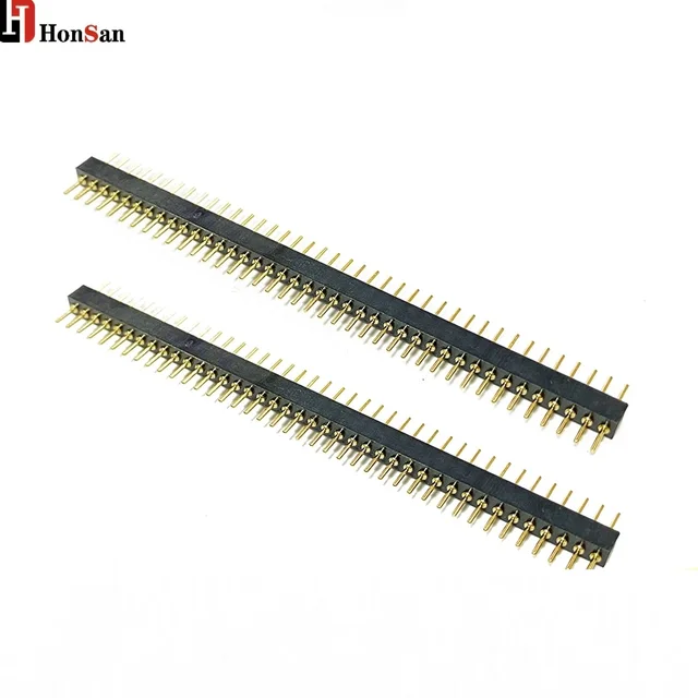 Large stock gold plating PPS insulation  pin length 10mm  32p straight 1.778mm machined pin  male header