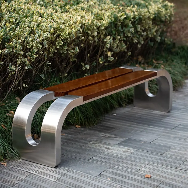 Stainless steel commercial park bench outdoor furniture outdoor benches for urban outdoor and indoor