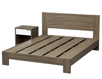 Cheap price wooden single king size bed frame dormitory beds solid wood