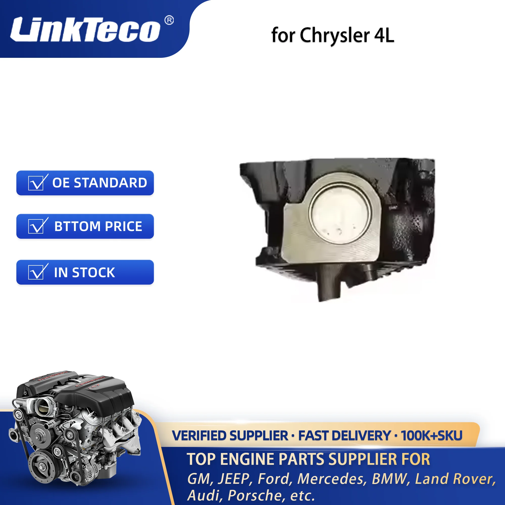 Linkteco Engine Cylinder Head Assembly for  Chrysler Jeep Grand Cherokee 4.0L 12V 406/698 53020622 53020622AB 53020622AC