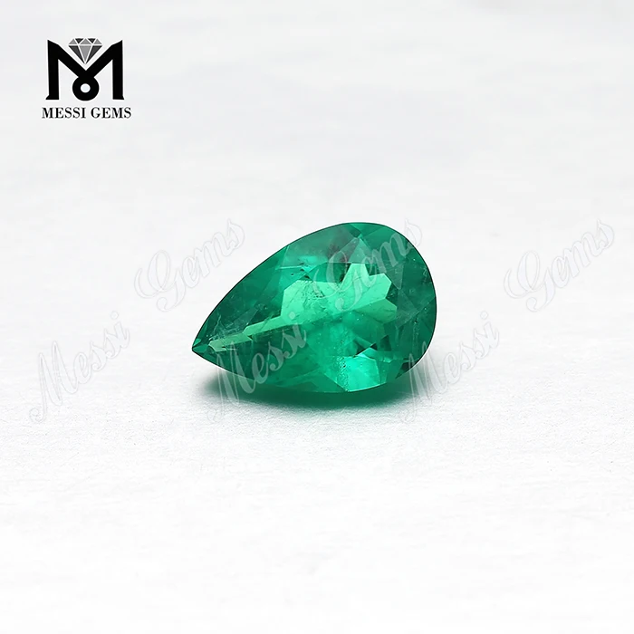 Colombia Lab Grown Emerald Synthetic Emerald Stone Hydrothermal Lab Created Emerald Pear Cut