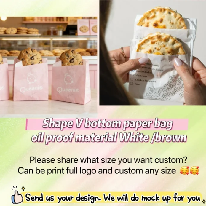 تصنيع كيس قهوة من ورق الكرافت المتين المقاوم للزيت باللون البني المخصص ، كيس من الورق البني ساندويتش كوكي مخبز SOS