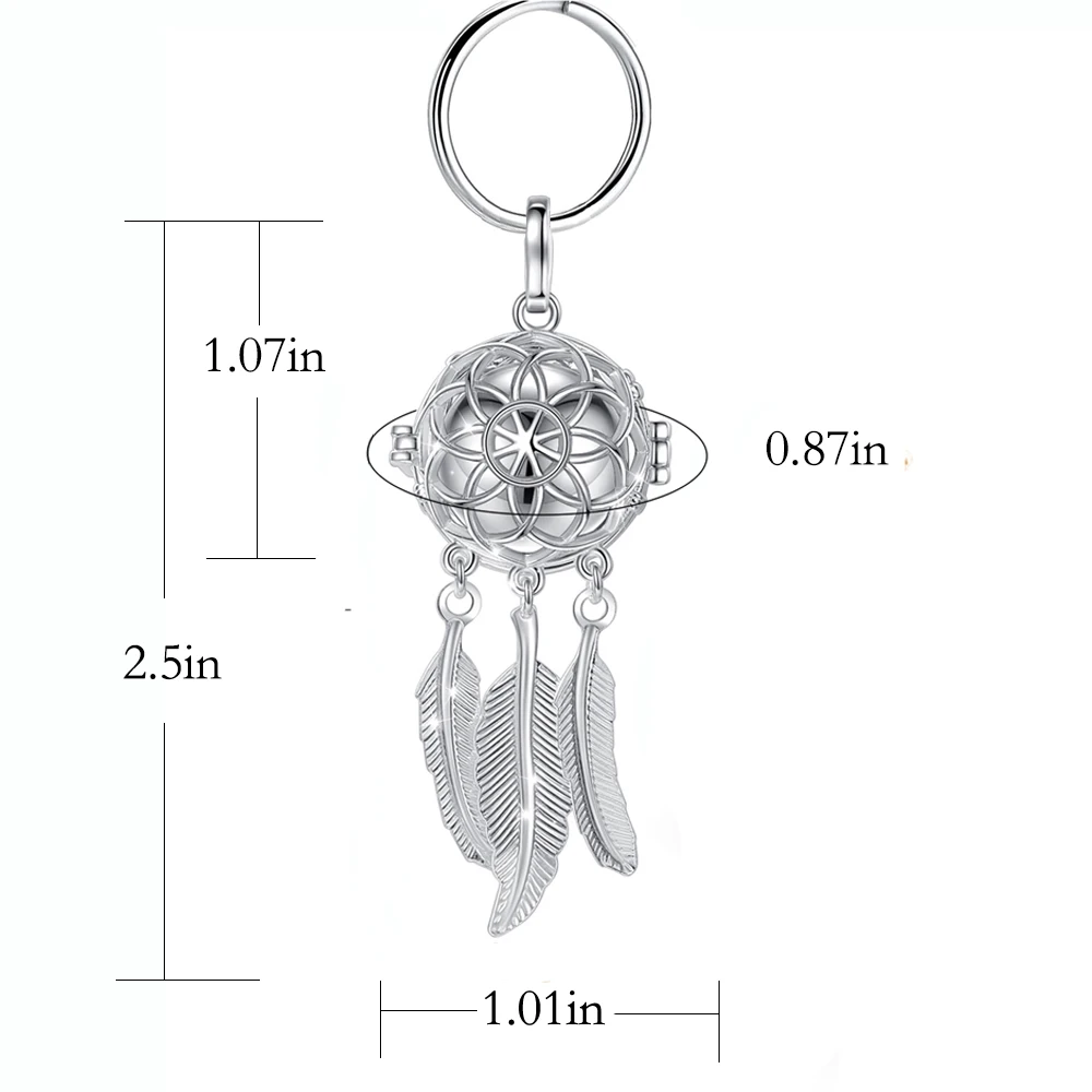 Exquisite Birthstone Dream Catcher Net Cremation Jewelry Keepsake Memorial Urn Pendant Accessories Keychain for Women and Men