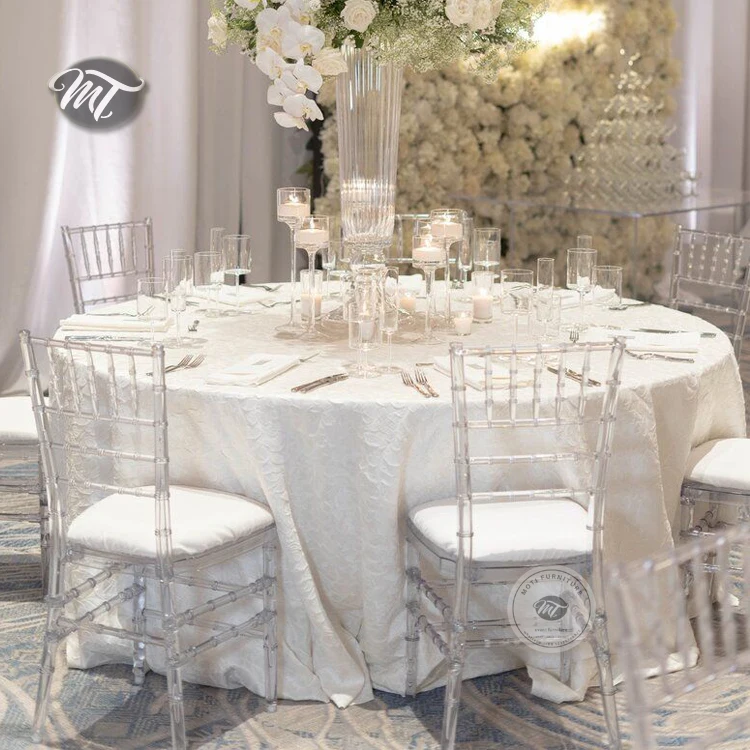 Wholesale Banquet Hall Stackable Pc Wedding clear Acrylic Resin Chiavari  Bamboo Chairs with Cushion Pad