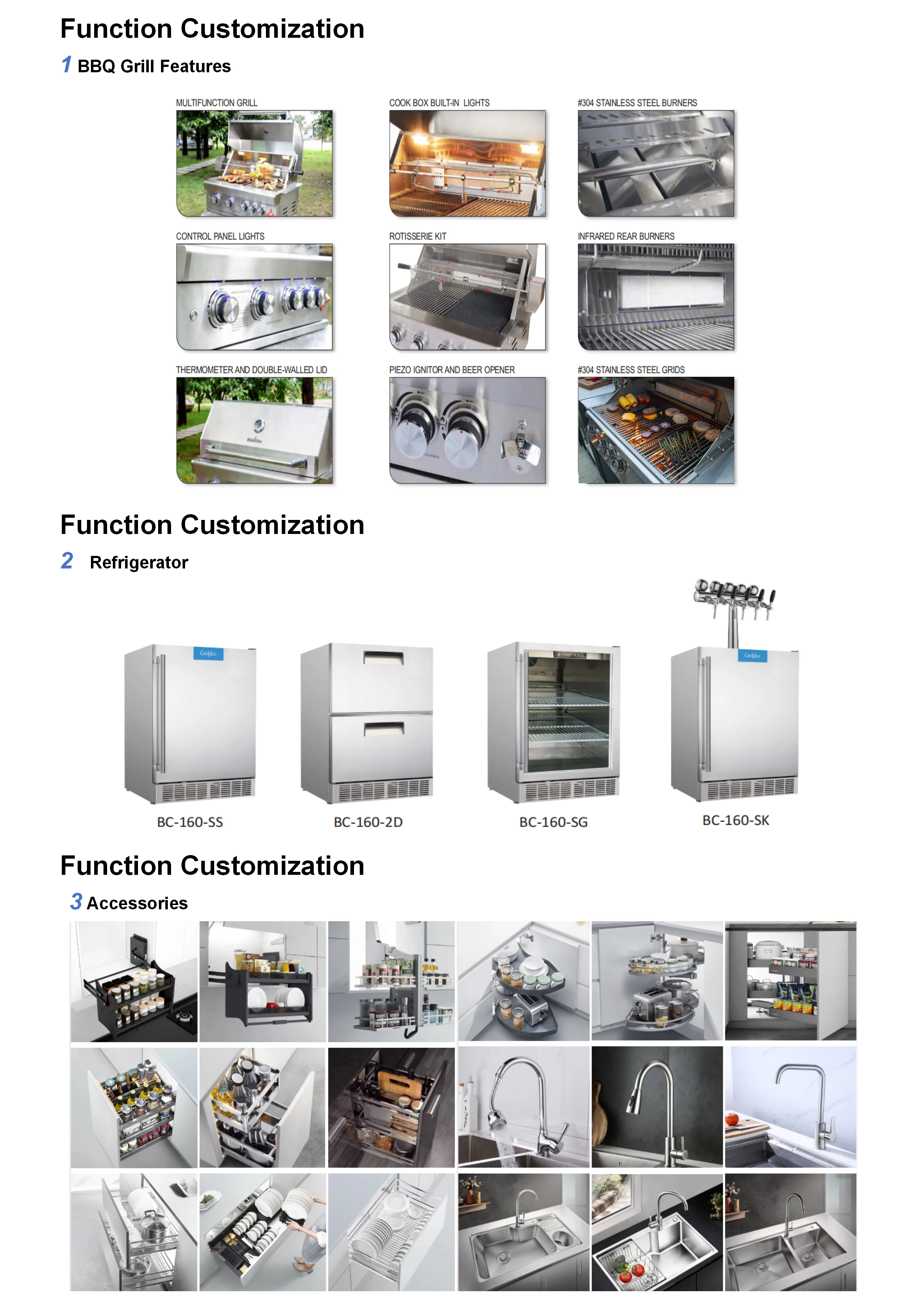BAINENG Manufacture Modular Stainless Steel Outdoor Kitchen BBQ Island ...