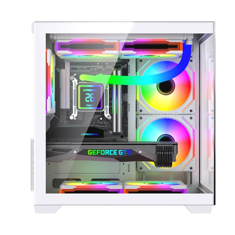 LOVINGCOOL Factory OEM Matx Desktop Gamer Computer Case Mid Tower Cabinet Transparent Gaming Pc Cabinet Cases for Mini Pc Case