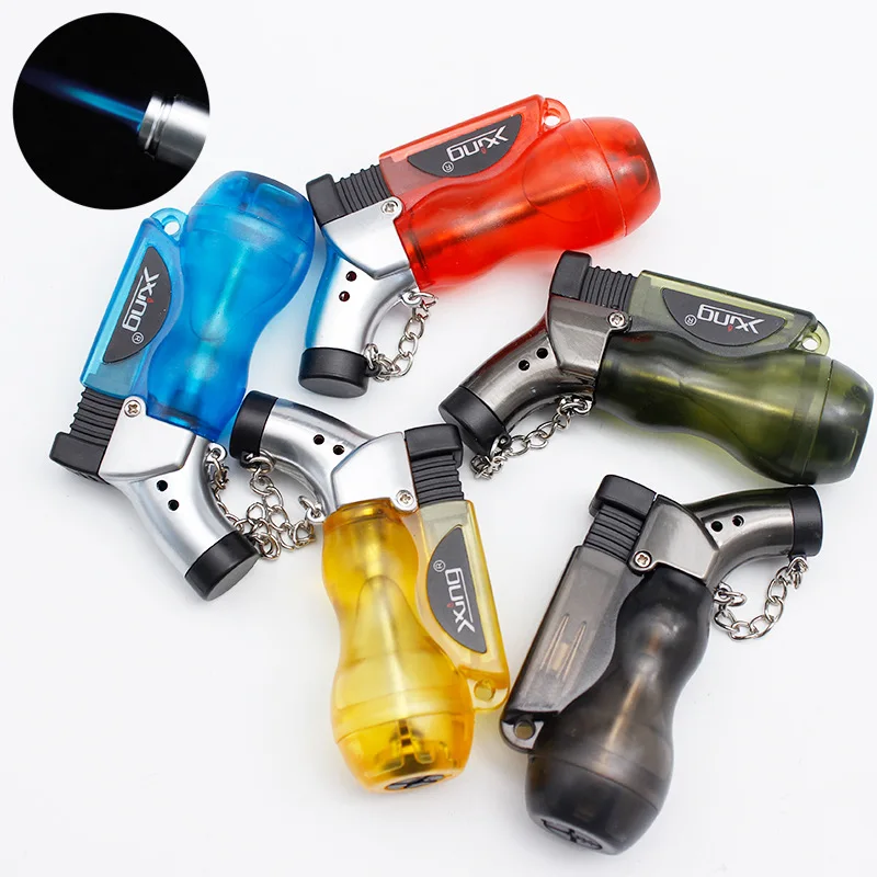 Creative Mini Small Wine Bottle Visible Butane Gas Rechargeable Adjustable Flame Cigar Jet Torch Cigarette Lighters