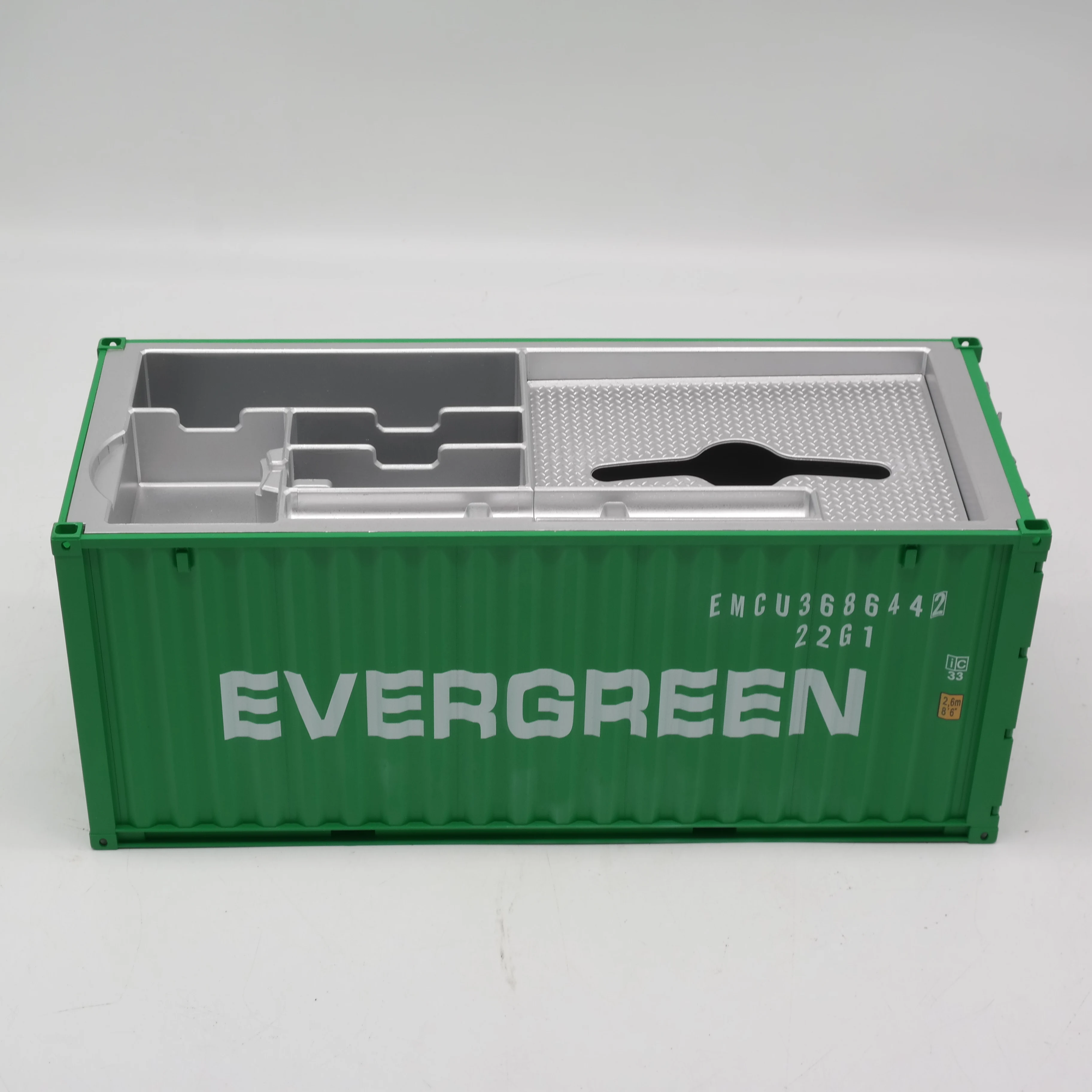 【A】1:20 Scale 20GP Shipping Container Logistics Freight Forwarder Gift EVER GREEN Customized Plastic Storage Box Container Model