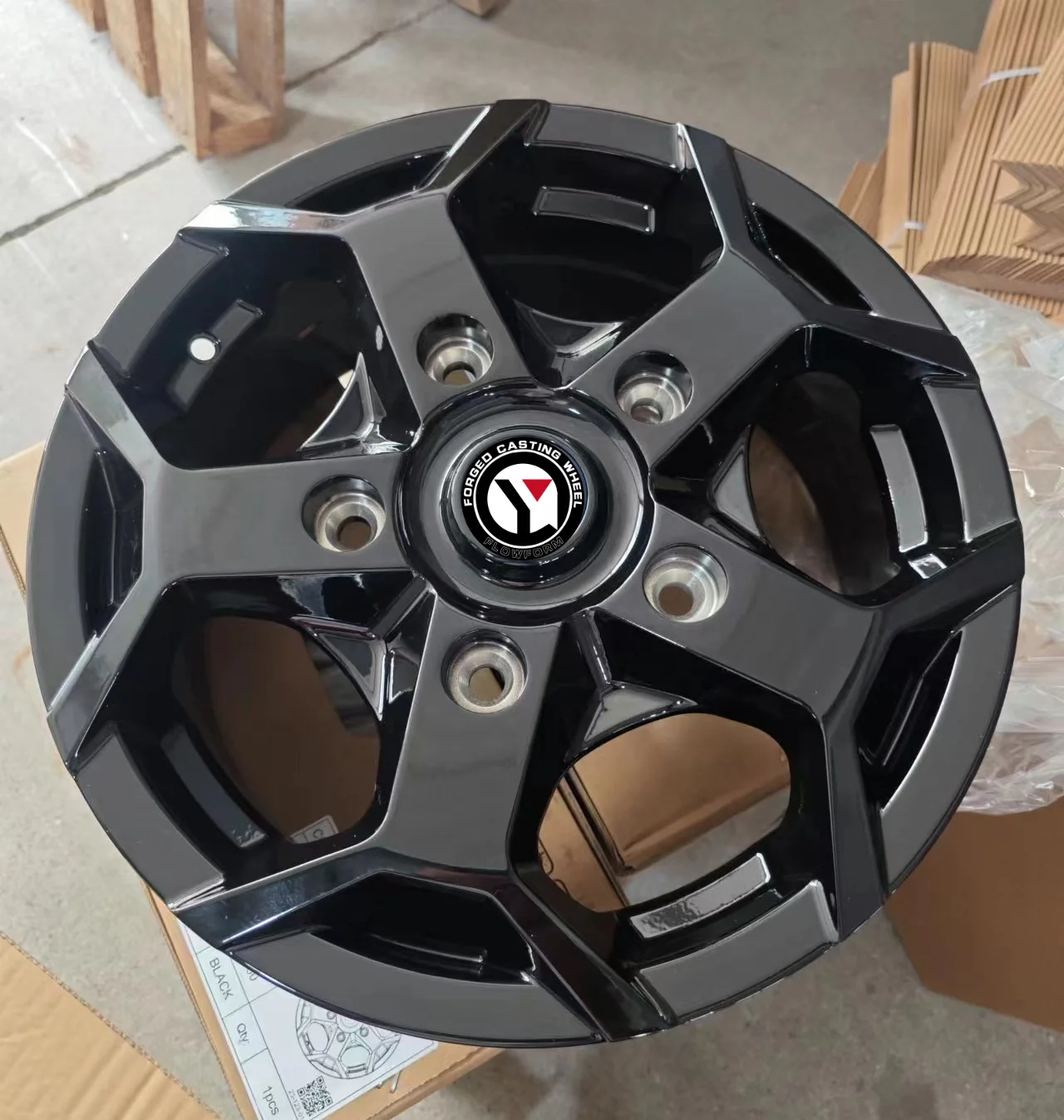 Alloy Racing Wheel 16 Inch 6.5J Black, 5 Spoke, 160 PCD for 