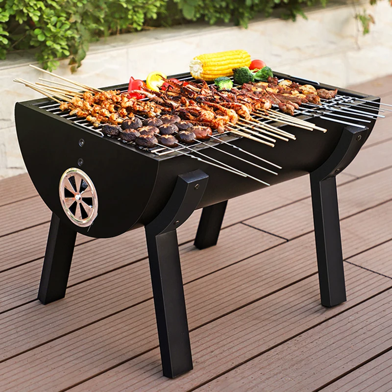 Outdoor Balcony Patio Camping Picnic Easy Carry Portable Small Mini  Tabletop Rotisserie Charcoal Barbecue BBQ Grills