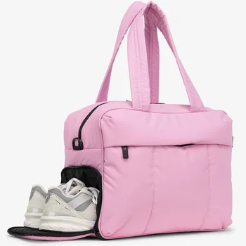 Global customization puffer tote bags female handbag  puffy gym bag  puffer weekend travel bag  for women