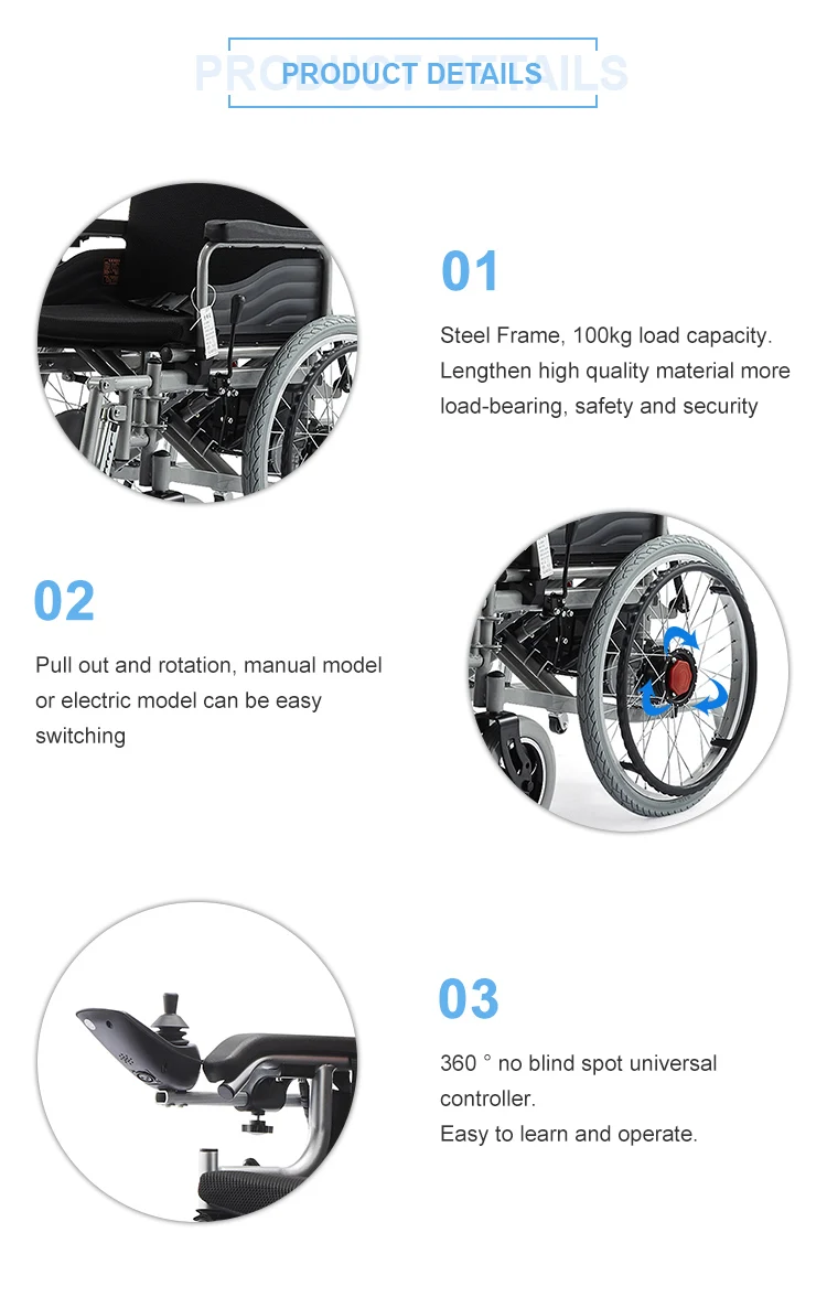Lightweight Handicapped Silla De Ruedas Electrica Electric Wheelchair