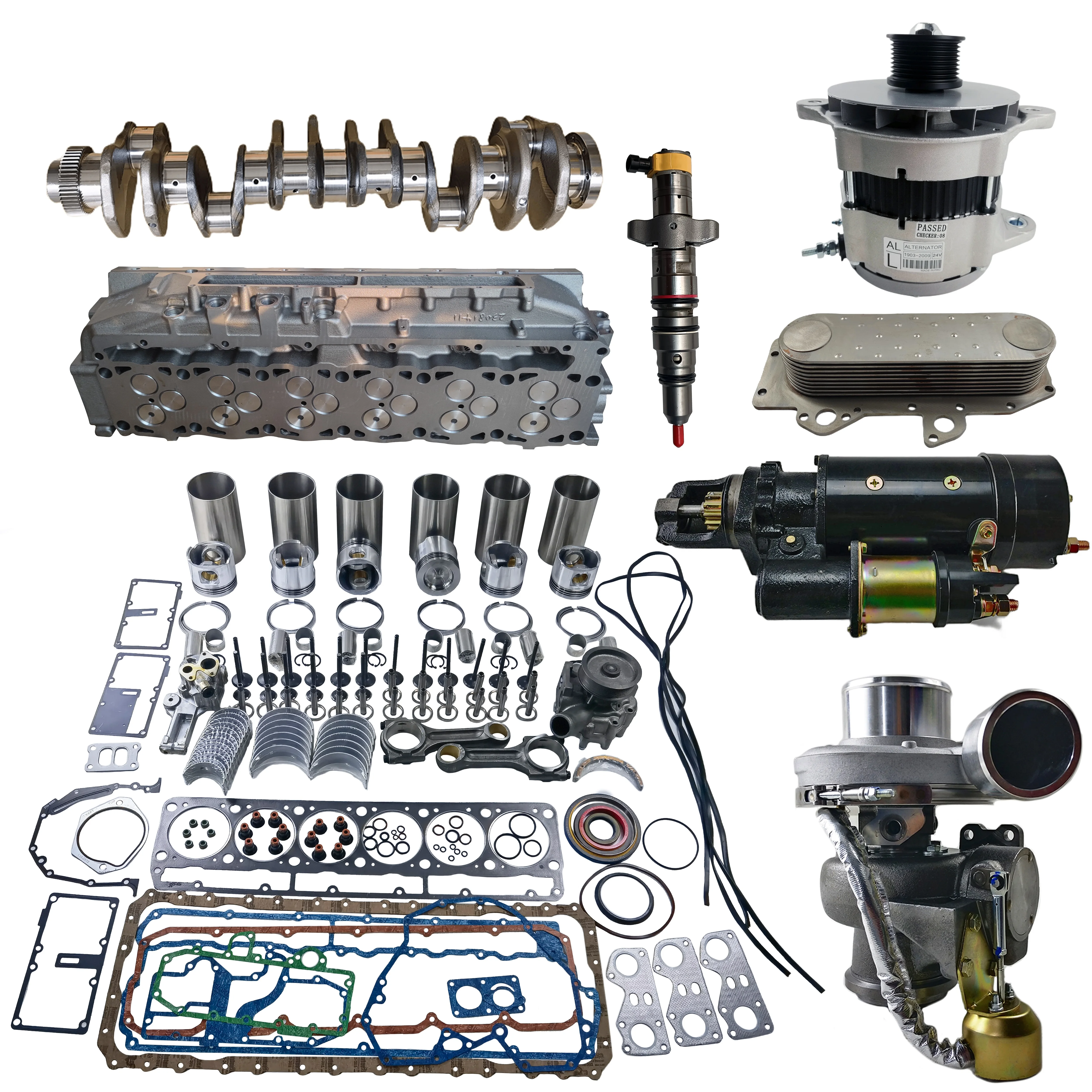 C7 3126 Overhaul Repair KIt 238-2720 Cylinder Piston Set Crankshaft Gasket Kit Injector for Caterpillar 325D 328D 329D Engine for CAT C7 / 3126 - Gupta Tractor Spares Co.