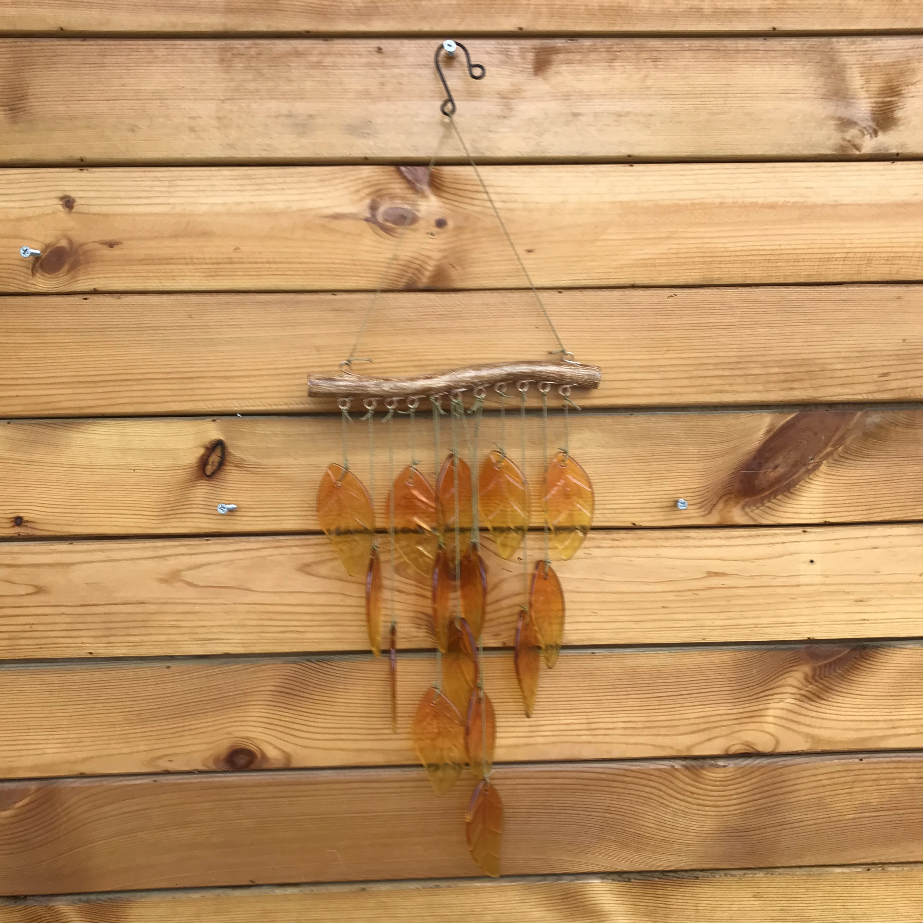 Glass Leaf Hanging Gifts for Friend Wind Chime Yellow