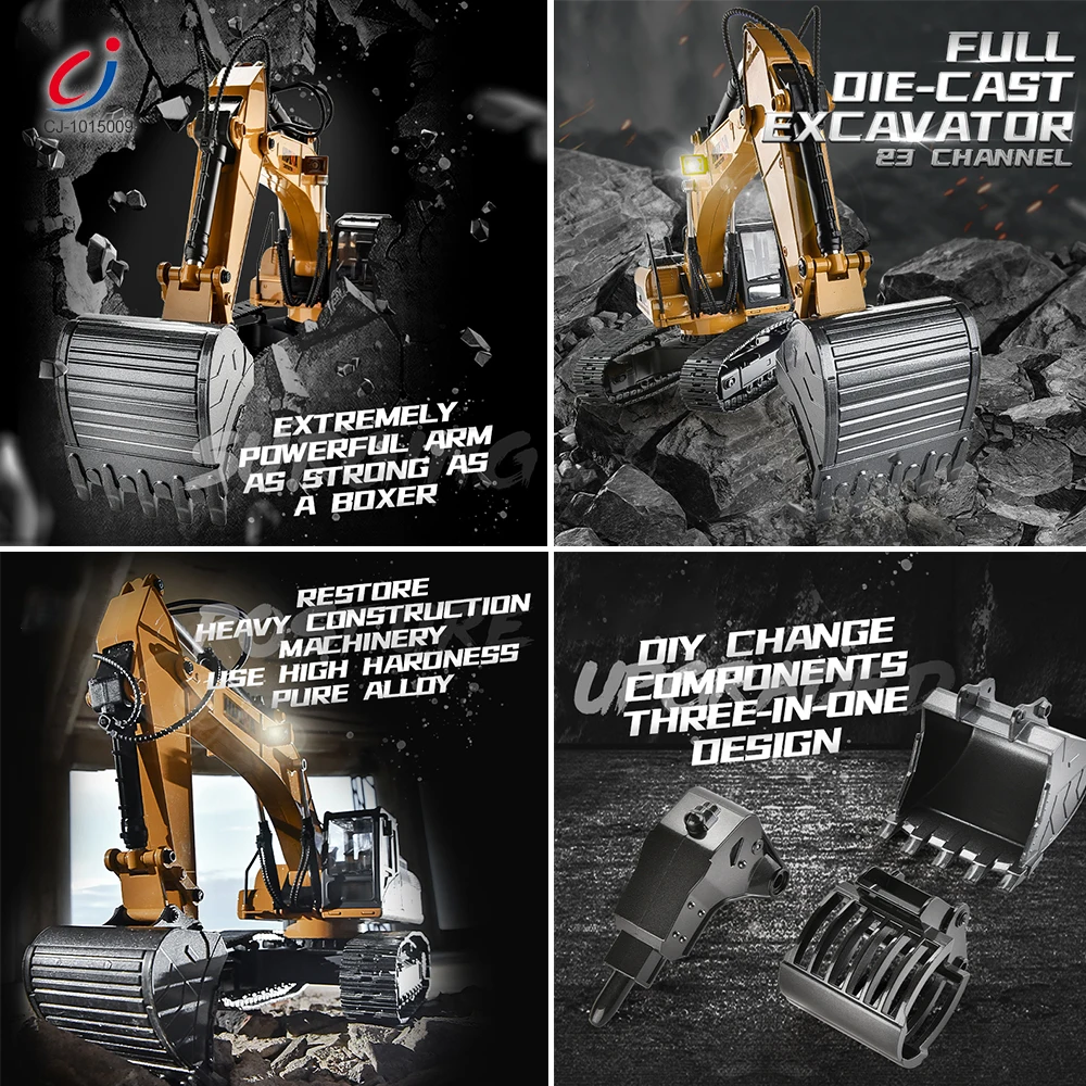 Chengji Kids Engineering Vehicle Model 1/14 Remote Control Alloy Metal Truck Toys Rc Hydraulic Bulldozer for Adult
