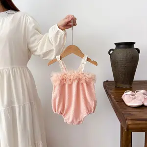New Summer Casual Baby Girl Romper Lace Camisole Dress Baby Romper
