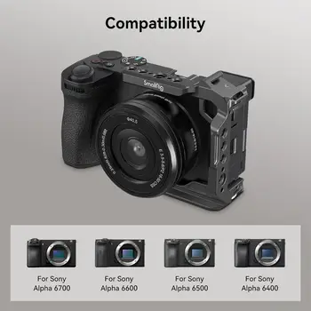 SmallRig Half Cage for Sony Alpha 6700/6600 /6500/6400 Camera Video Cage with Shoe Mount Threaded Holes - 4337 detail image
