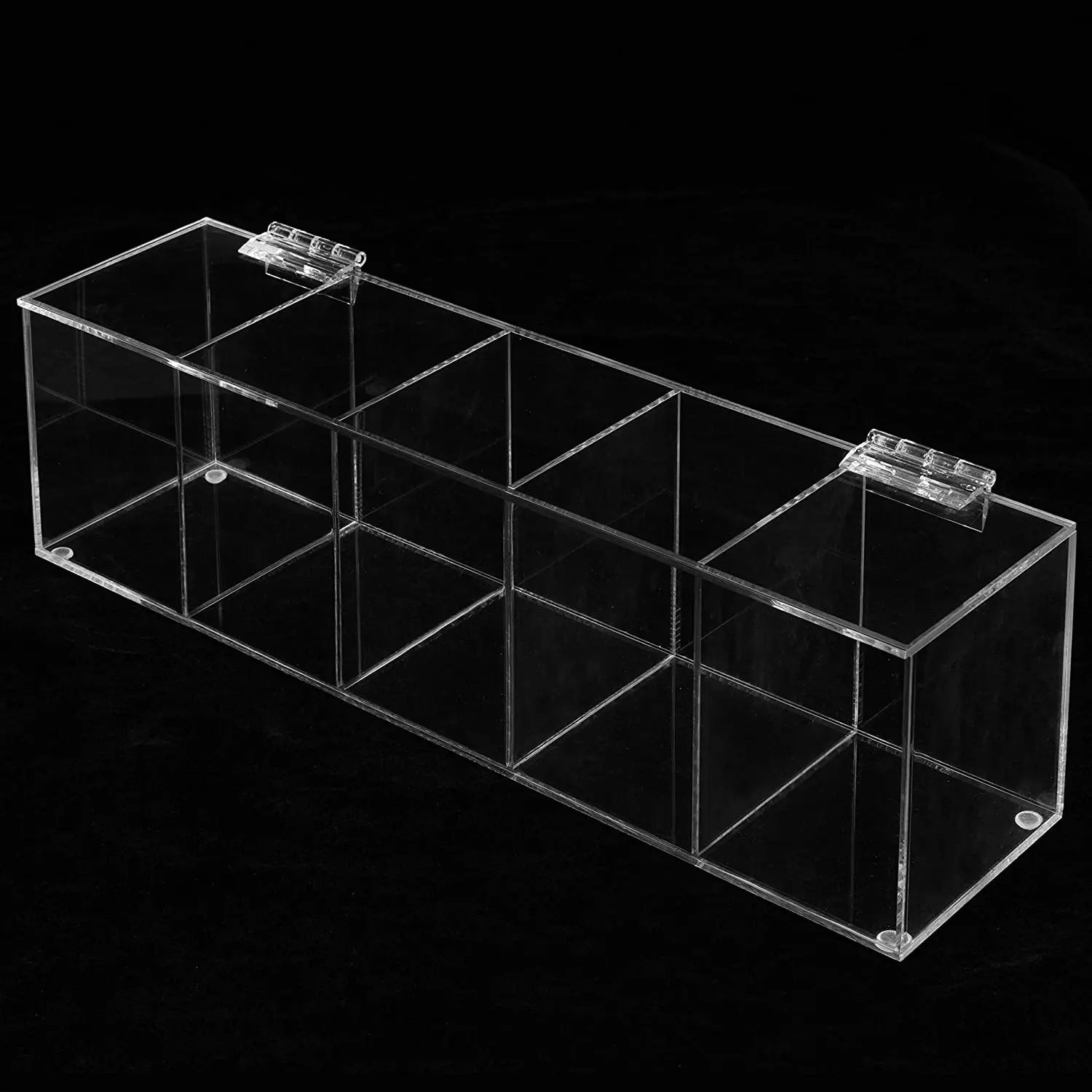 Clear Acrylic Tea Bag Holder Organizer With Hinged Lid,Acrylic 5 Compartment Tea Bag Box for Assorted Teas and Condiments