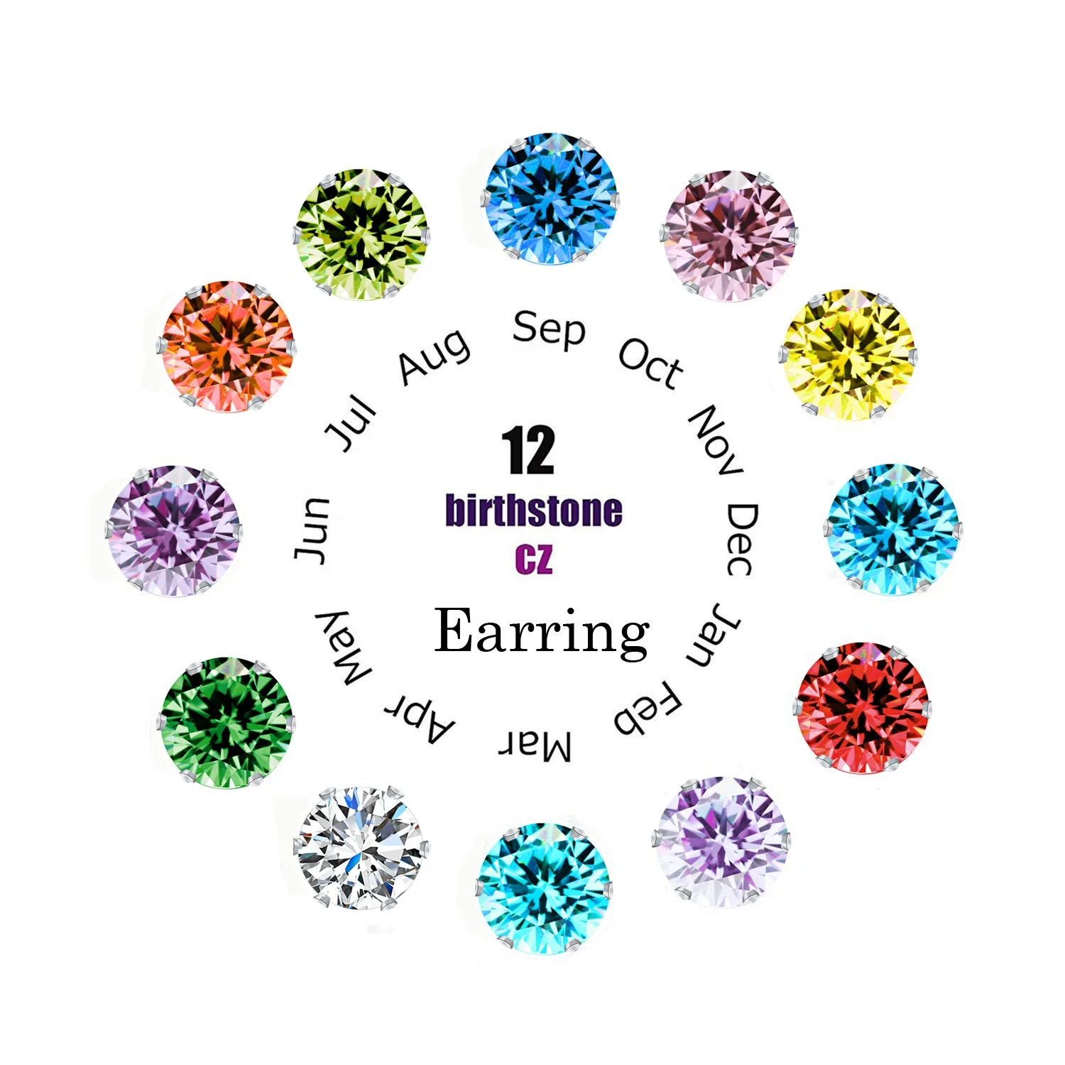 mens birthstone earrings