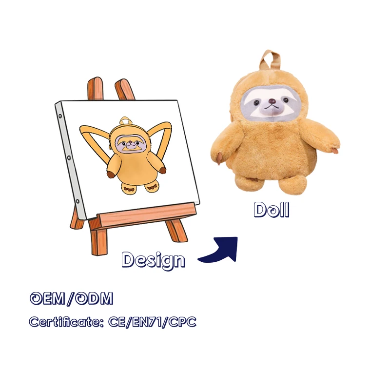 Low MOQ Custom Design Stuff Plush Doll Backpack Stuffed Animal Toys Plush Backpack Custom Plush Bag Custom Plush Backpack