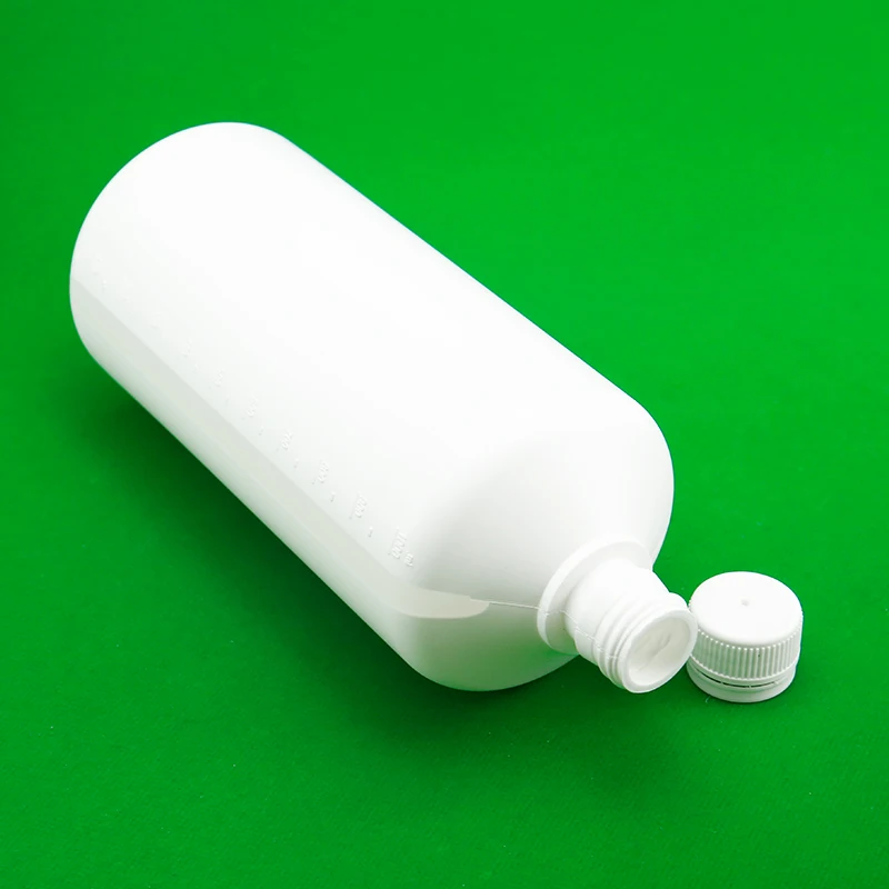 1Kg Chemical Reagent Bottle Organic Solvent Storage Container Thick HDPE Plastic with Free LDPE Screw Cap 1000ml