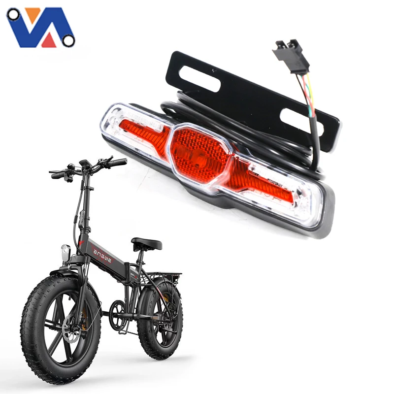 New Image Electric Bicycle Rear Light for Engwe EP-2 Pro Brake and Taillight Bright LED  Light E-bike Part Accessories