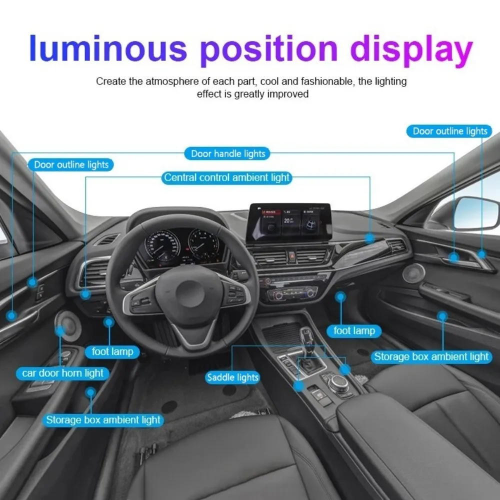 18/20/22/24-in-1 Universal Symphony Car Ambient Light Kit for 98
