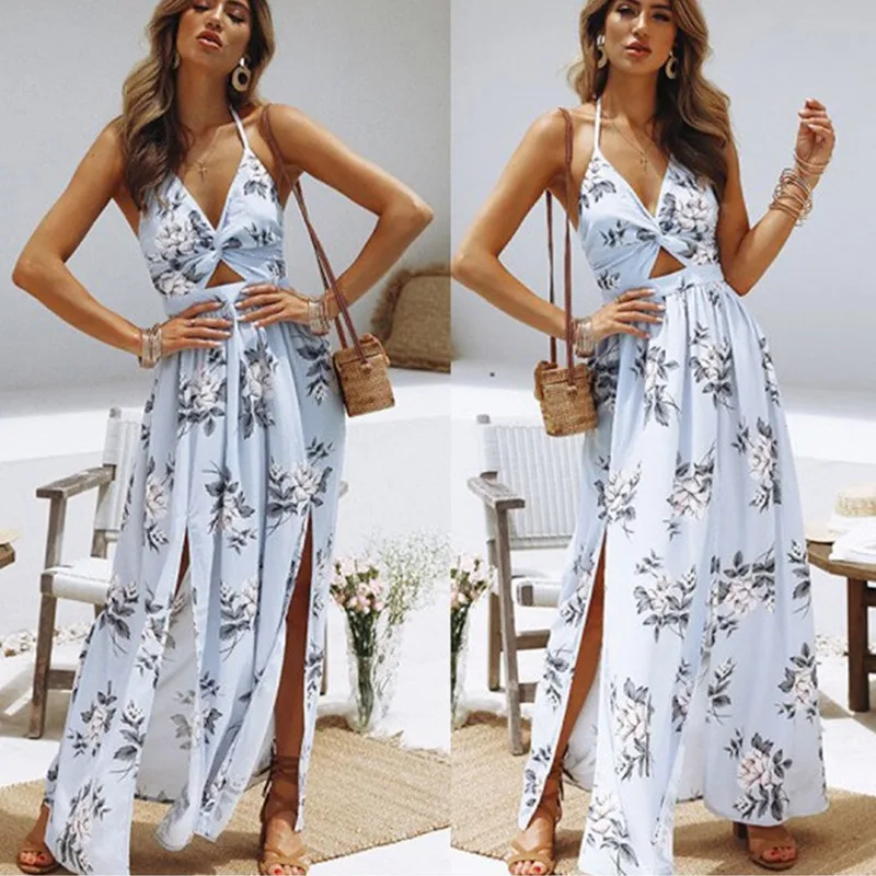 Stunning soft flower women bohemian casual dress