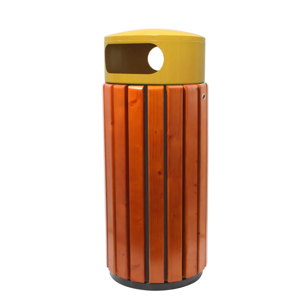 Мусорная корзина из стали и дерева/контейнер для отходов для улицы