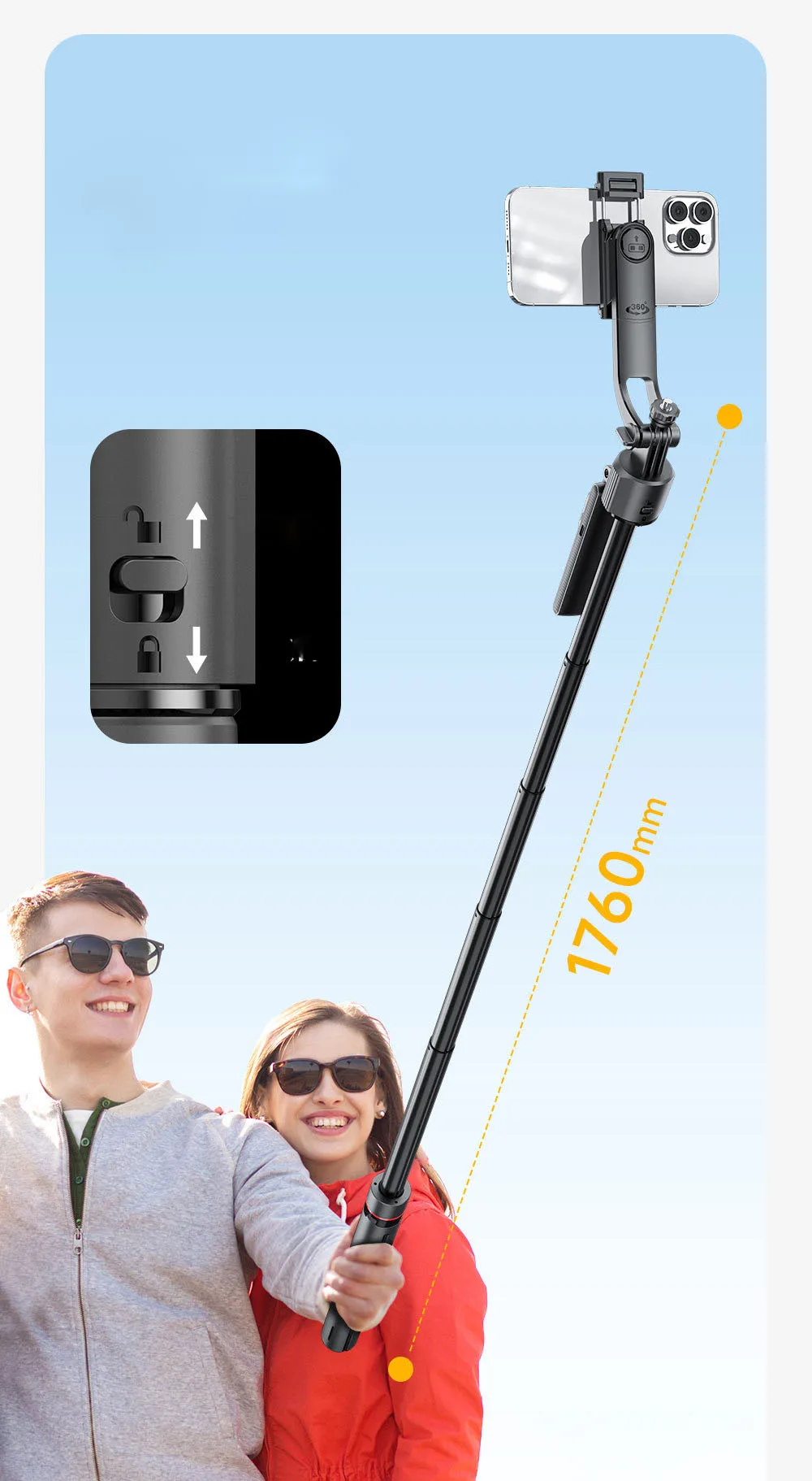 Universal Follow-up Mobile Phone Tripods Shooting Pop-up Selfie Stick Pan-tilt AI Face Follow Live Broadcast Artifact Jump Stick