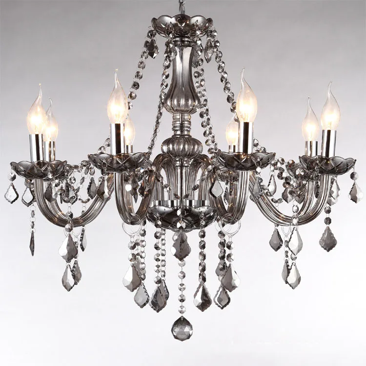Factory direct chandelier crystal chandelier modern home living room retro gray led decorative crystal lamp 6/8/10 lamp
