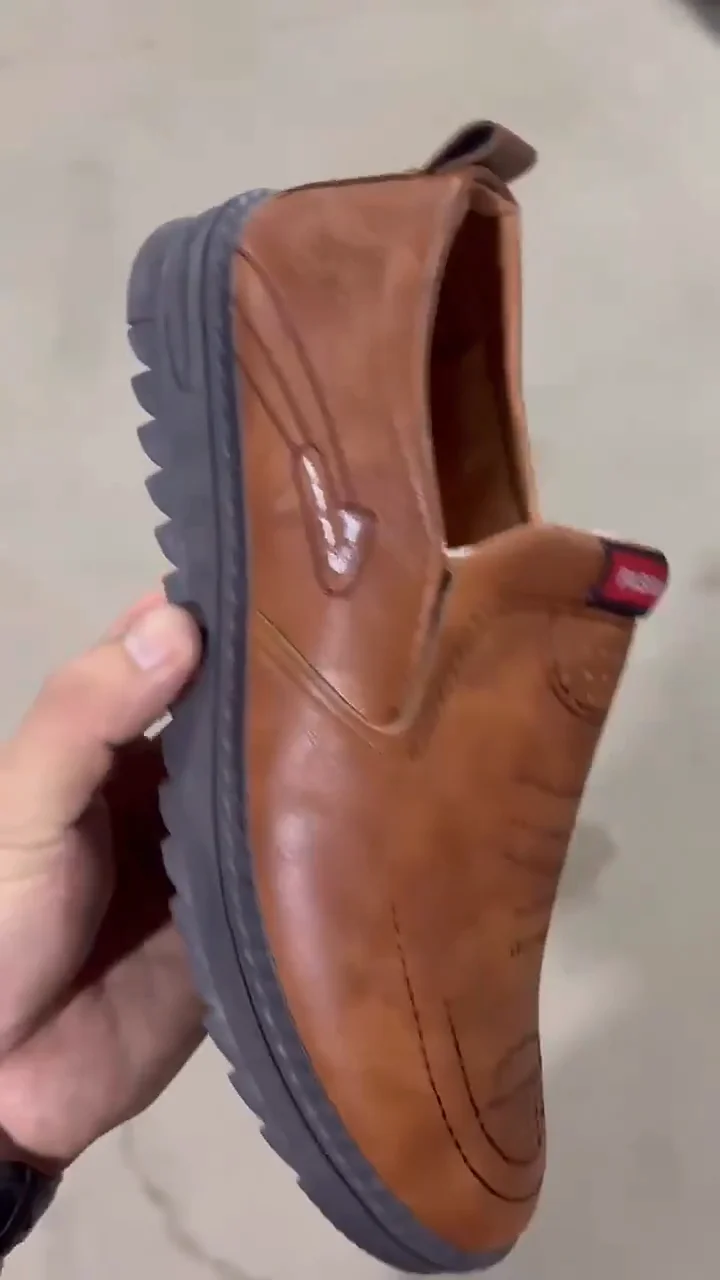 Pu Leather Upper Rubber Outsole Men's Casual Flat Loafers Men Slipon