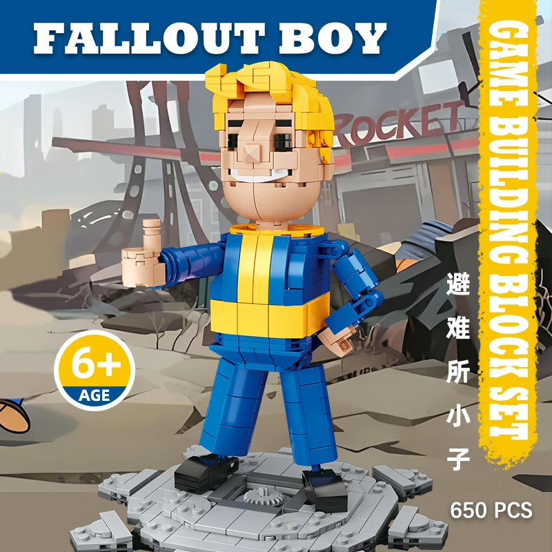 CAYI Vault Boy Fallout Boy Building Block Set Moc Square Head Figure Assembled Building Block Set DIY Nano Brick Educational Toy