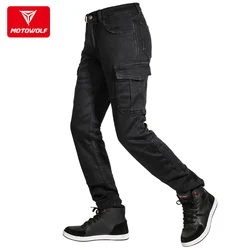 Брюки MOTOWOLF мужские мотоциклетные с подкладкой, непромокаемые джинсы для мотокросса, для езды на мотоцикле