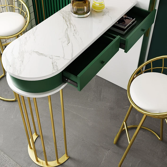 北欧大理石吧台家用客厅隔断橱柜简约现代小金吧台高台 - buy