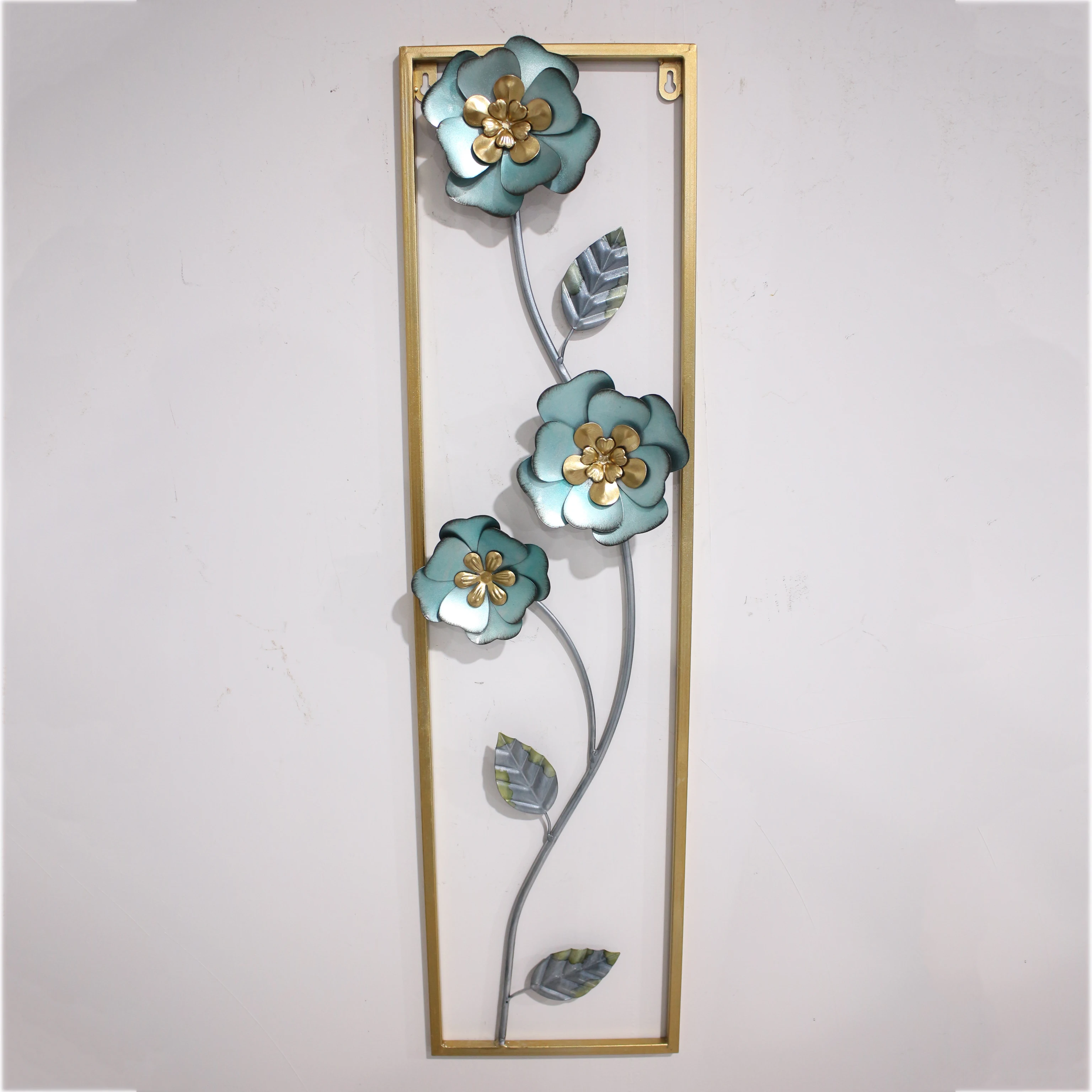 hanging rose gold framed 3 piece wall art Sky Blue